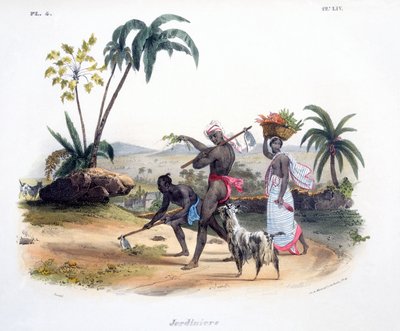 Gärtner beim Anbau von Gemüse, 1827-35 von M.E. Burnouf